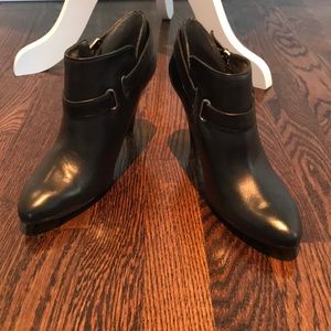 Nine West moto style black leather bootie